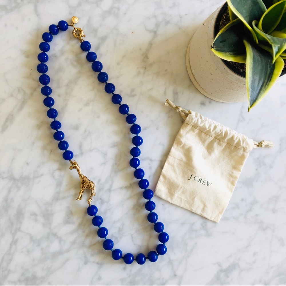 J.Crew royal blue giraffe necklace